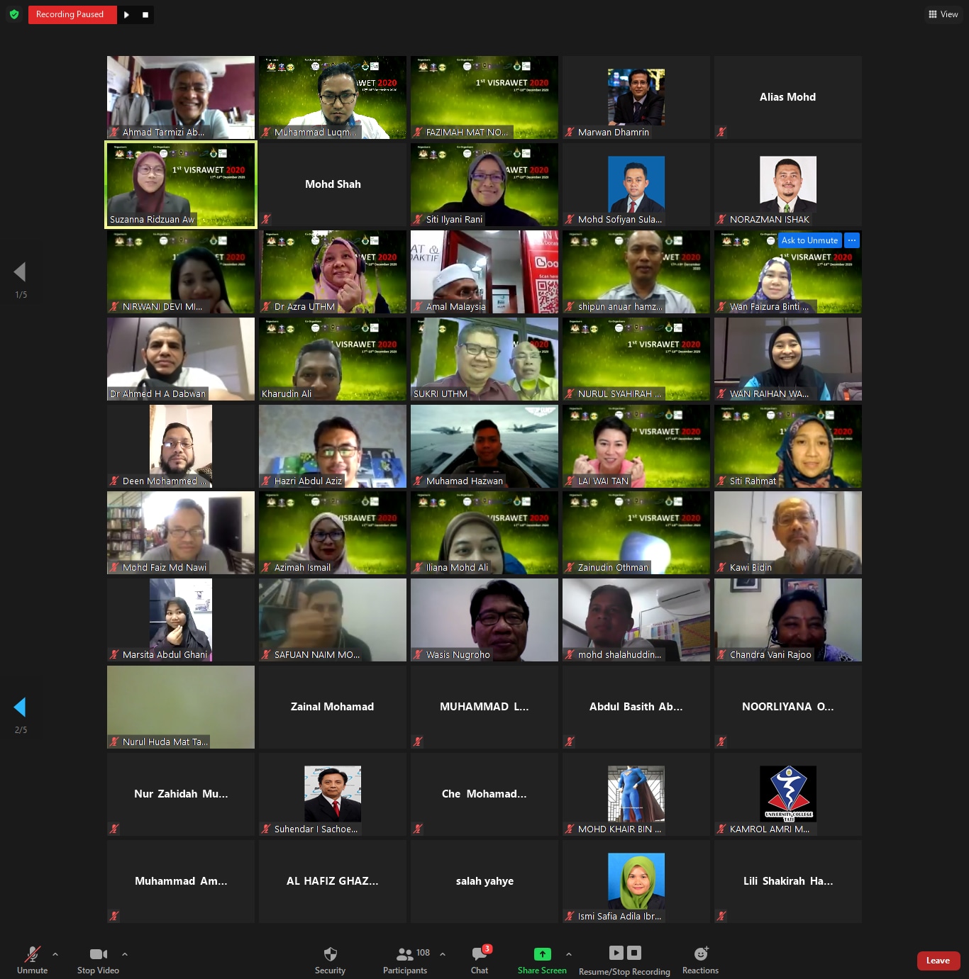 UC TATI Anjur Seminar VISRAWET 2020 Secara 'Zoom'