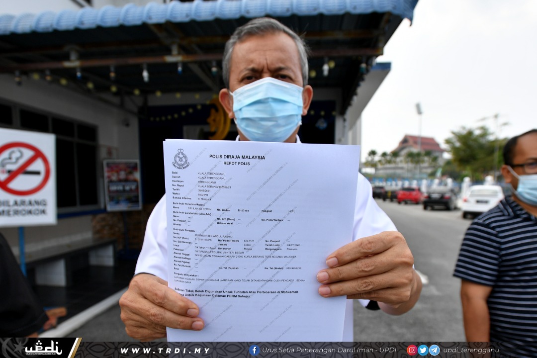 Fitnah : SU Politik MB Terengganu Lapor Polis