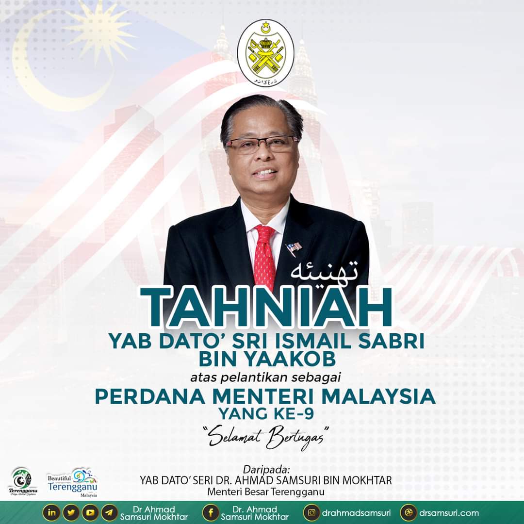 Terengganu Zahirkan Ucapan Tahniah Atas Pelantikan Perdana Menteri