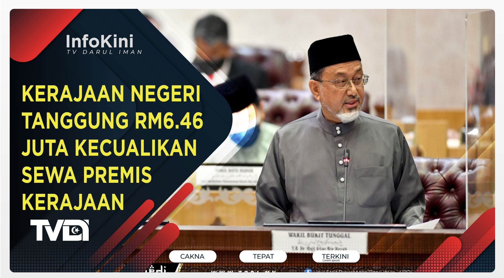 KERAJAAN NEGERI TANGGUNG RM6 46 JUTA KECUALIKAN SEWA PREMIS KERAJAAN