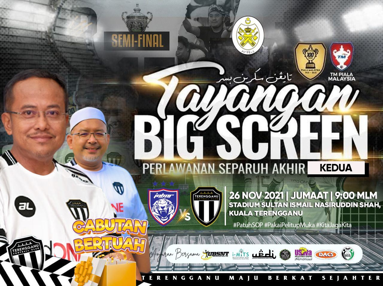 Tayangan TFC Vs JDT Di 'Big Screen' Stadium Malam Esok