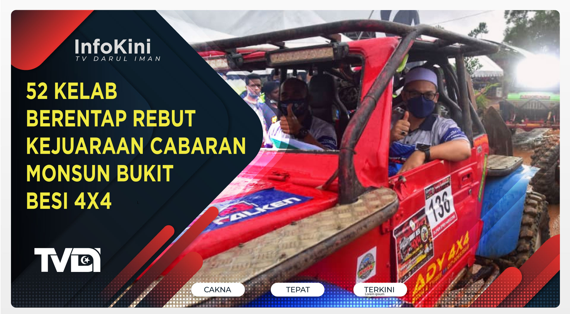 52 Kelab Berentap Rebut Kejuaraan Cabaran Monsun Bukit Besi 4x4