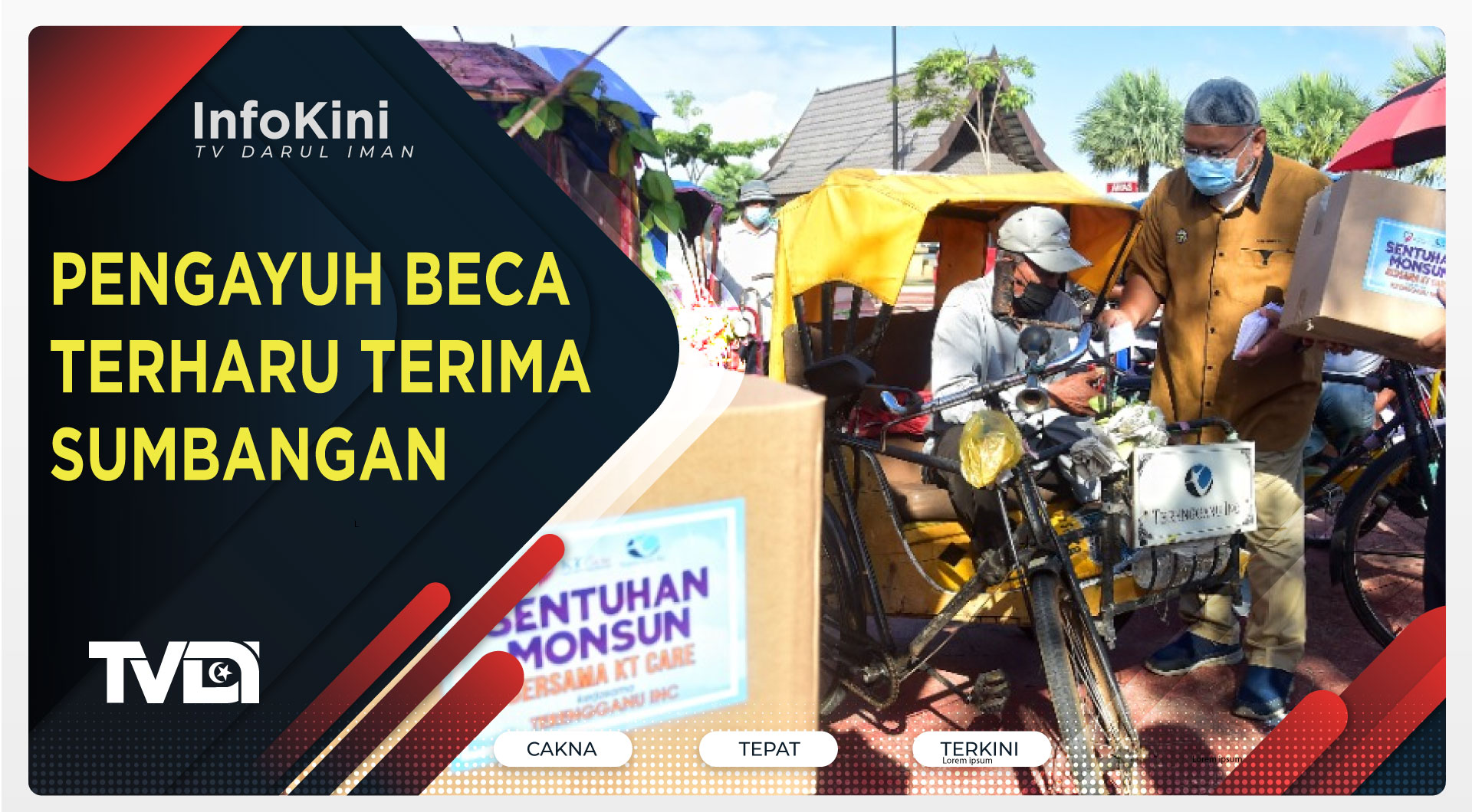 Pengayuh Beca Terharu Terima Sumbangan