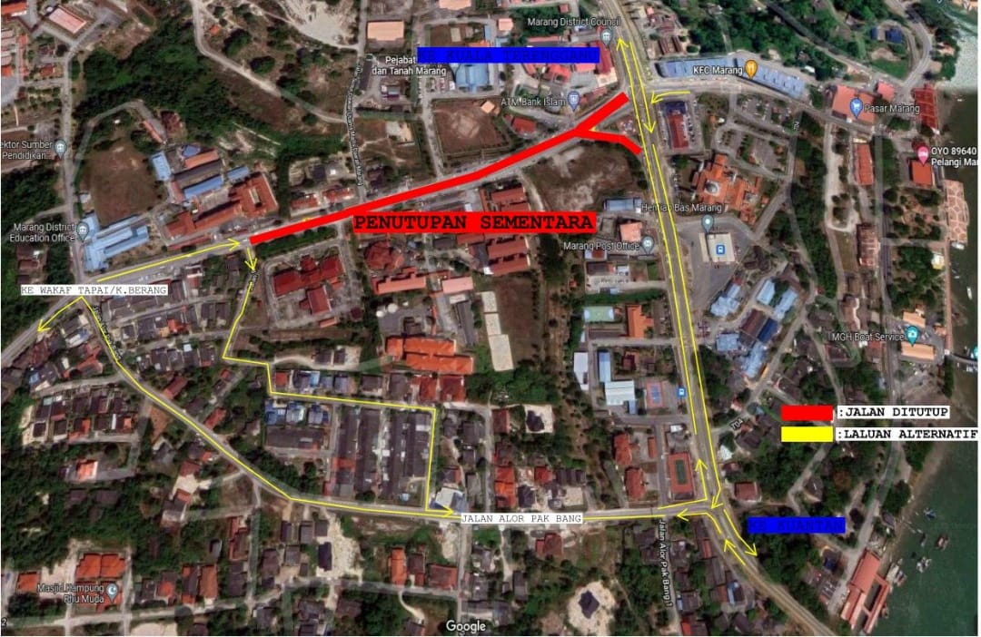 Jalan Lampu Isyarat Majlis Daerah Marang Ditutup