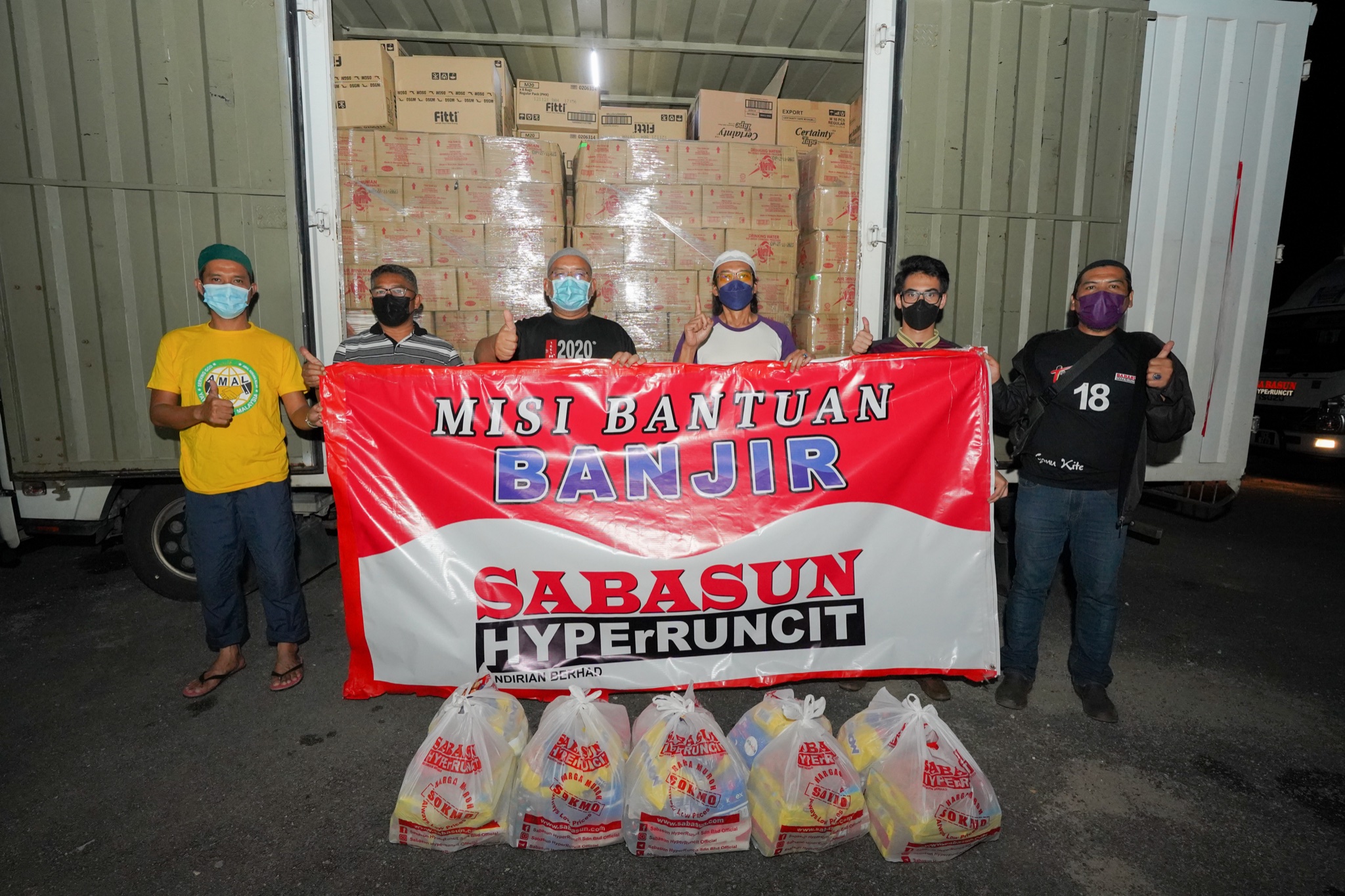 Sabasun Sumbang Barang Keperluan Buat Mangsa Banjir Pahang