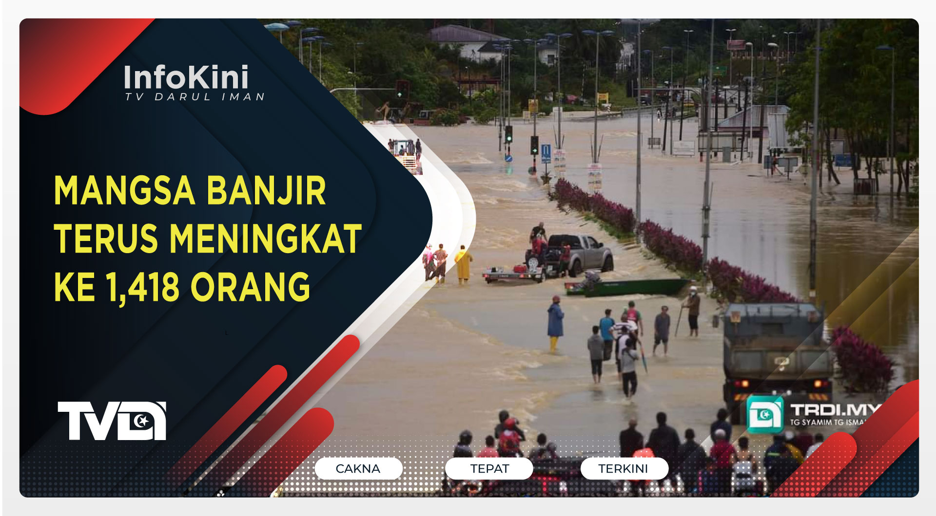 Mangsa Banjir Terus Meningkat ke 1,418 Orang