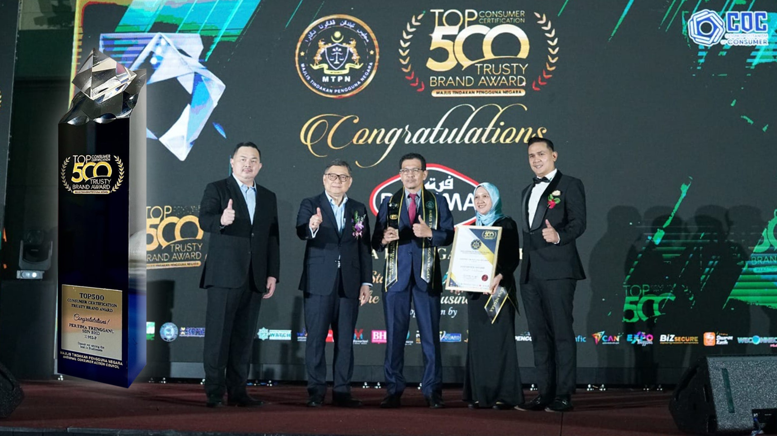 Pertima Raih Anugerah Top 500 Trusty Brand Award 2024