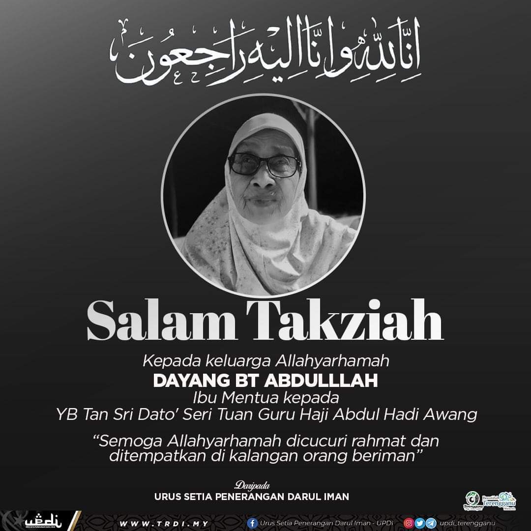 Ibu Mentua Abdul Hadi Selamat Dikebumikan Di Tanah Perkuburan Rusila