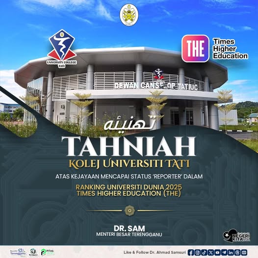 TATI UC Raih Status 'Reporter' dalam Ranking Universiti Dunia