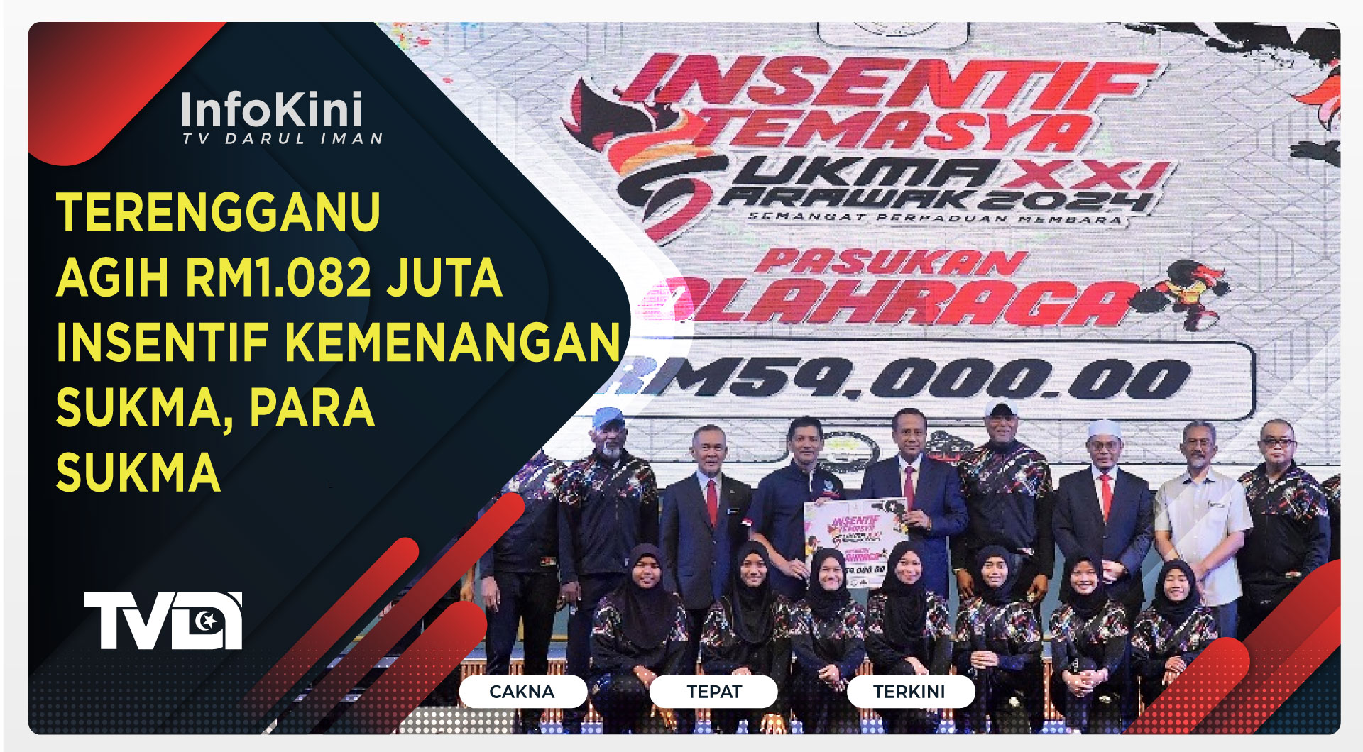 Terengganu Agih RM1.082 Juta Insentif Kemenangan SUKMA, Para SUKMA