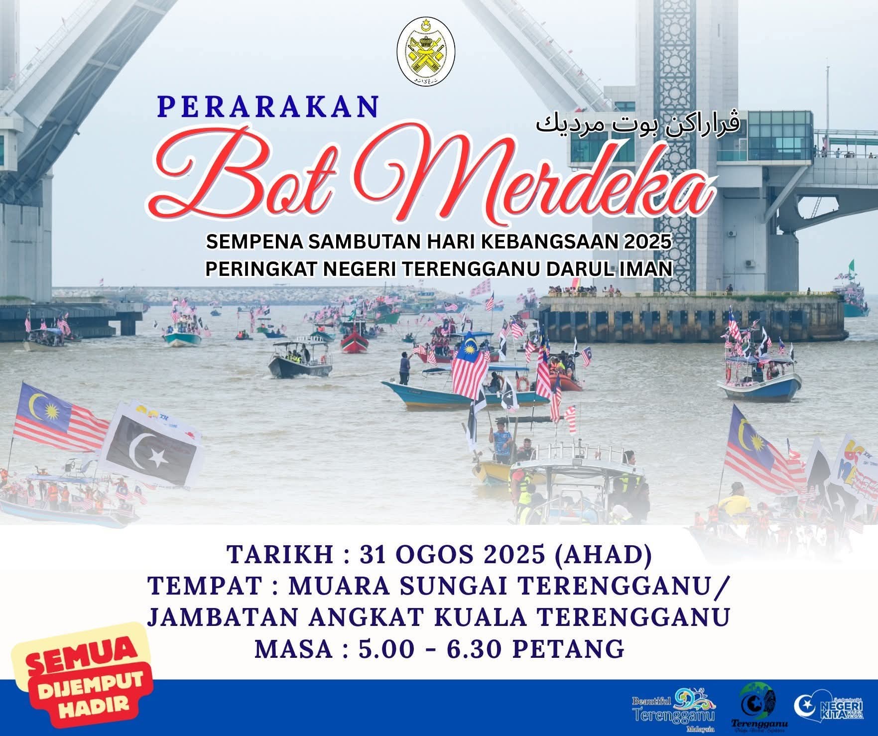 Perarakan Bot Merdeka Warnai Sungai Terengganu 31 Ogos Ini