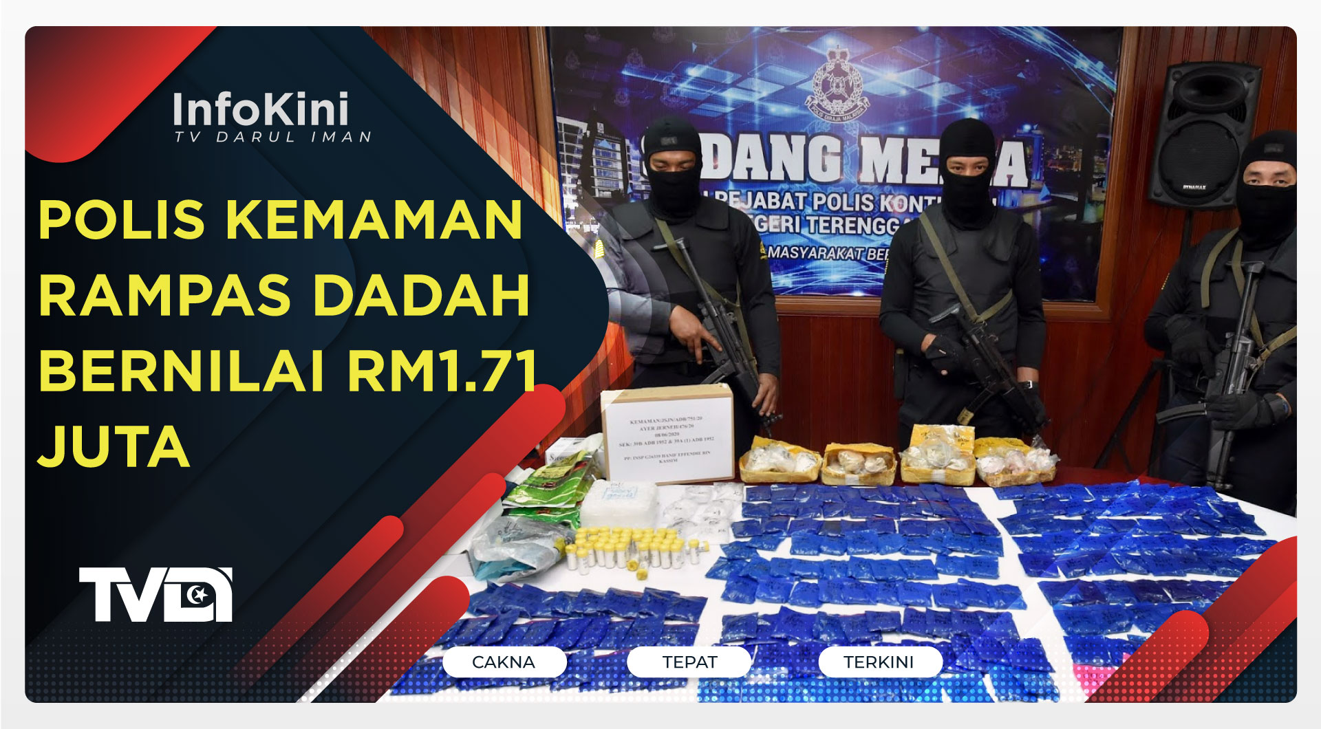 Polis Kemaman Rampas Dadah Bernilai RM1.71 Juta