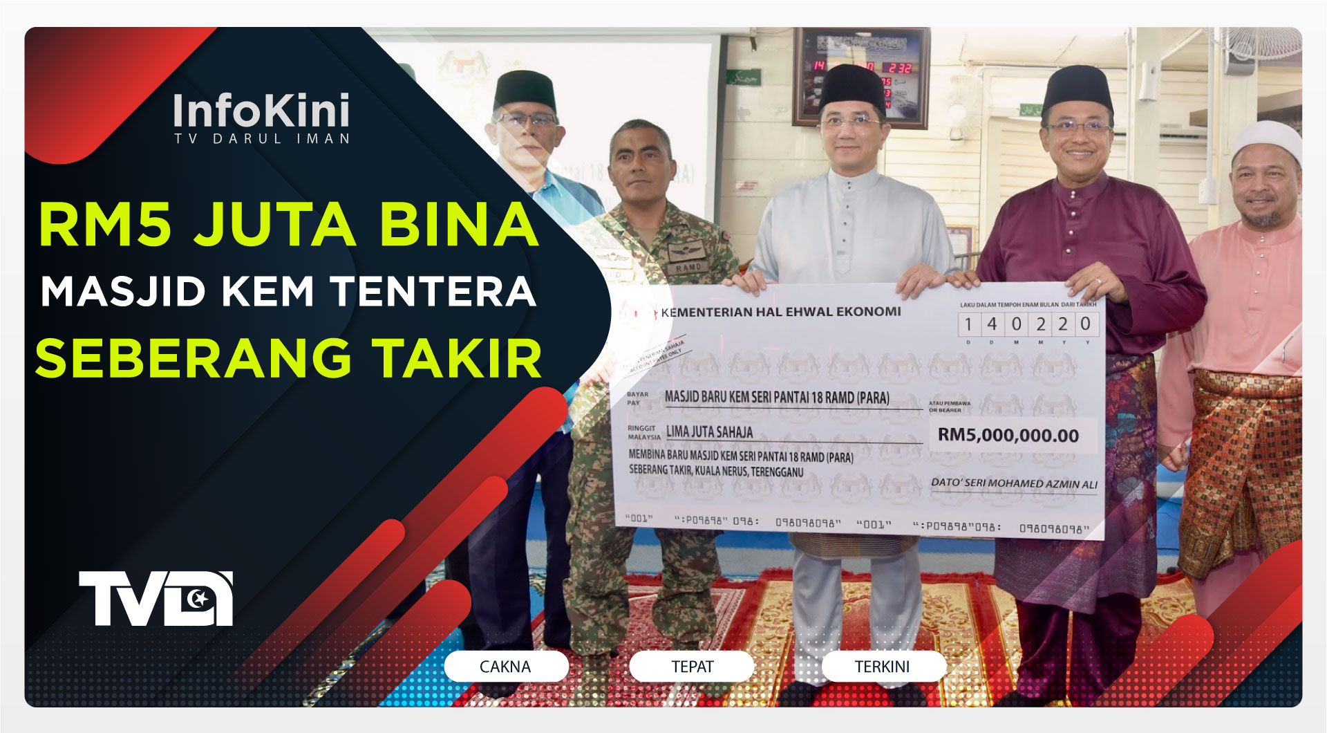RM5 Juta Bina Masjid Kem Tentera Seberang Takir