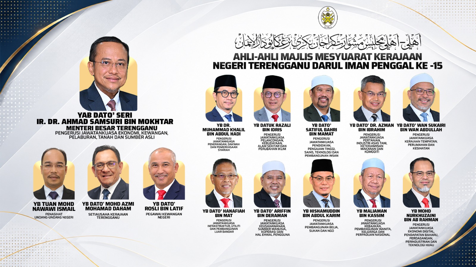 Ahli-ahli Majlis Mesyuarat Kerajaan Negeri Terengganu Darul Iman Penggal Ke-15