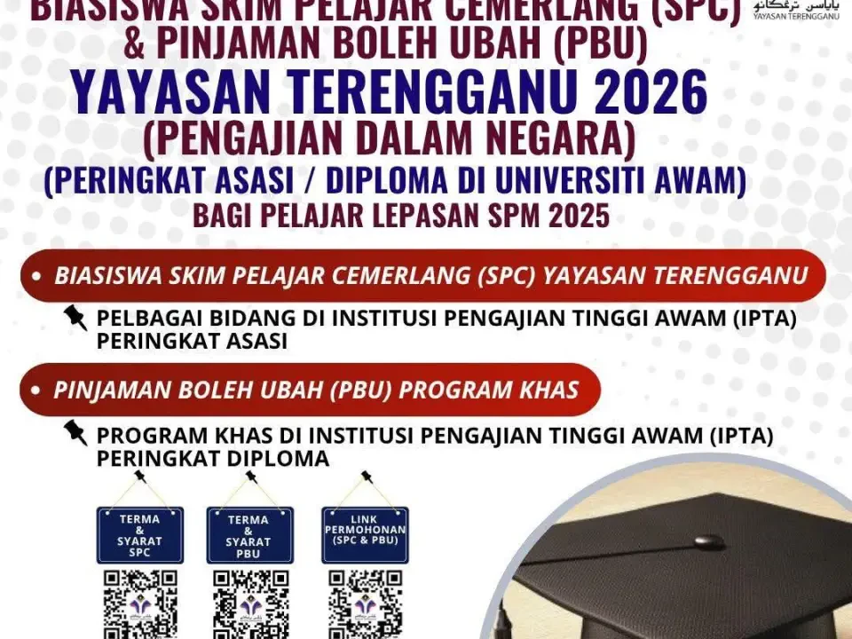 Yayasan Terengganu Buka Permohonan Biasiswa 