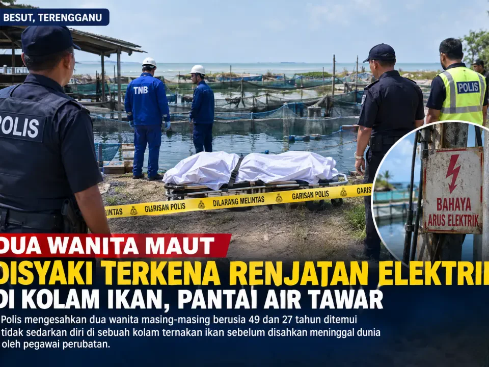 Dua Wanita Maut Disyaki Terkena Renjatan Elektrik di Kolam Ikan